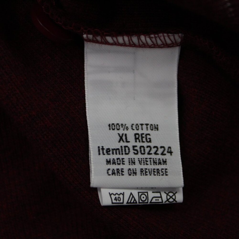 L.L. Bean Henley Shirt Mens XL Red Unshrinkable Mini Waffle Long Sleeve Pullover - Picture 8 of 12